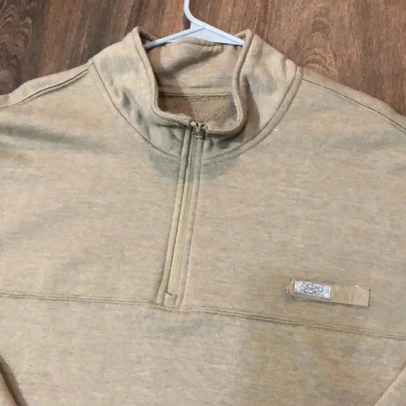Ocean Coast Camel Cotton Blend  Quarter Zip Pullover Men’s Size 2XL - Picture 3 of 10
